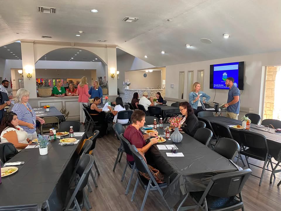 A dementia skills presentation at a community luncheon