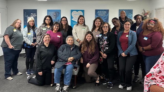 A care team gathered after a training workshop